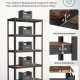 SONGMICS reol, 40 x 90 x 180 cm, 875 kg lasteevne (175 kg pr. hylde), industriel, justerbare opbevaringshylder, til stue, k�kken, garage, rustik brun og sort GLR040B11