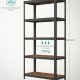 SONGMICS reol, 40 x 90 x 180 cm, 875 kg lasteevne (175 kg pr. hylde), industriel, justerbare opbevaringshylder, til stue, k�kken, garage, rustik brun og sort GLR040B11