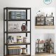 SONGMICS 5-etagers kraftige reoler, s�t med 2 st�lreoler til opbevaring, boltl�s montering, til garage, skur, lasteevne 740 kg pr. stk., 41 x 89 x 190 cm, sort GLR042B01