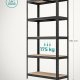 SONGMICS 5-etagers kraftige reoler, s�t med 2 st�lreoler til opbevaring, boltl�s montering, til garage, skur, lasteevne 740 kg pr. stk., 41 x 89 x 190 cm, sort GLR042B01
