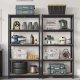 SONGMICS 5-etagers kraftige reoler, s�t med 2 st�lreoler til opbevaring, boltl�s montering, til garage, skur, lasteevne 740 kg pr. stk., 41 x 89 x 190 cm, sort GLR042B01