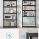 SONGMICS 5-etagers kraftige reoler, s�t med 2 st�lreoler til opbevaring, boltl�s montering, til garage, skur, lasteevne 740 kg pr. stk., 41 x 89 x 190 cm, sort GLR042B01