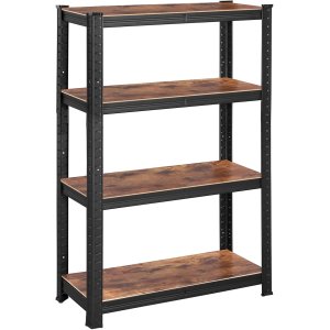SONGMICS reol, 40 x 80 x 160 cm, 520 kg lasteevne (130 kg pr. hylde), industriel, justerbare opbevaringshylder, til stue, k�kken, garage, rustik brun og sort GLR044B11