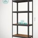 SONGMICS reol, 40 x 80 x 160 cm, 520 kg lasteevne (130 kg pr. hylde), industriel, justerbare opbevaringshylder, til stue, k�kken, garage, rustik brun og sort GLR044B11