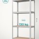 S�t med 2 st�lhylder og MDF-plader med mulighed for opdeling, h�jdejustering hver 3 cm, forst�rkninger og beskyttende benbetr�k