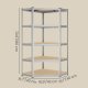 SONGMICS GLR080E01 Hj�rnereol 5 niveauer, kraftig hylde, metal, opbevaringshylde til garage, opbevaringsrum, k�lderhylde, s�t med 1 (180 x 70 x 40 x 43 cm, maksimal belastning 875 kg, s�lv/naturbeige)