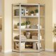 SONGMICS GLR080E01 Hj�rnereol 5 niveauer, kraftig hylde, metal, opbevaringshylde til garage, opbevaringsrum, k�lderhylde, s�t med 1 (180 x 70 x 40 x 43 cm, maksimal belastning 875 kg, s�lv/naturbeige)