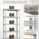 SONGMICS 5-etagers reol, st�lreol til opbevaring, v�rkt�jsfri montering, til garage, skur, lasteevne 875 kg, 40 x 90 x 180 cm, s�lv GLR40SV