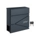 SONGMICS GMB051G02 v�gmonteret postkasse, l�sbar - antracitgr� st�l GMB051G02