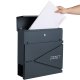 SONGMICS GMB051G02 v�gmonteret postkasse, l�sbar - antracitgr� st�l GMB051G02