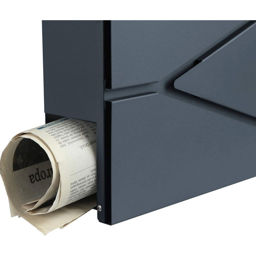 SONGMICS GMB051G02 v�gmonteret postkasse, l�sbar - antracitgr� st�l GMB051G02