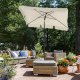 SONGMICS GPU025M01 parasoll, rektangul�r, med UPF 50+ beskyttelse, vippbar solskjerm, b�reveske, uten fot - beige PA og st�l (2x1,25m)