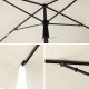 SONGMICS GPU025M01 parasoll, rektangul�r, med UPF 50+ beskyttelse, vippbar solskjerm, b�reveske, uten fot - beige PA og st�l (2x1,25m)