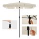 SONGMICS GPU025M01 parasoll, rektangul�r, med UPF 50+ beskyttelse, vippbar solskjerm, b�reveske, uten fot - beige PA og st�l (2x1,25m)