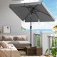 SONGMICS 2 x 1,5 m terrasseparasoll, rektangul�r hageparasoll, UPF 50+, 30&deg; vipp i 2 retninger, for hage, terrasse, base ikke inkludert, gr� GPU048G01