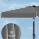 SONGMICS 2 x 1,5 m terrasseparasoll, rektangul�r hageparasoll, UPF 50+, 30&deg; vipp i 2 retninger, for hage, terrasse, base ikke inkludert, gr� GPU048G01
