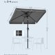 SONGMICS 2 x 1,5 m terrasseparasoll, rektangul�r hageparasoll, UPF 50+, 30&deg; vipp i 2 retninger, for hage, terrasse, base ikke inkludert, gr� GPU048G01