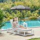 SONGMICS GPU060G01 strandparasol, m. UPF 50+, solbeskyttelse, vippemekanisme, b�retaske, b�rbar, ottekantet - gr� polyester og jern