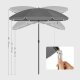 SONGMICS GPU060G01 strandparasol, m. UPF 50+, solbeskyttelse, vippemekanisme, b�retaske, b�rbar, ottekantet - gr� polyester og jern