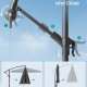 SONGMICS Frittst�ende hageparasoll, 3 m bananhageparasoll med base, hengende parasoll med sveiv for �pning og lukking, solskjerm med UPF 50+ beskyttelse, gr� GPU116G01
