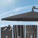 SONGMICS frittst�ende hageparasoll med solcelledrevne LED-lys, 3 m banan-terrasseparasoll med base, h�ndsveiv for �pning og lukking, solskjerm med UPF 50+ beskyttelse, gr� GPU118G01