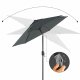 SONGMICS GPU202G01 parasoll, med UPF 50+, solseil, 30&deg; tilt, h�ndsveiv, uten fot - gr� polyester og st�l
