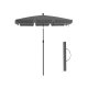 SONGMICS GPU25GY parasoll, med UPF 50+ beskyttelse, vippbar solskjerm, PA-belagt baldakin, b�reveske, uten base - gr� polyester og st�l