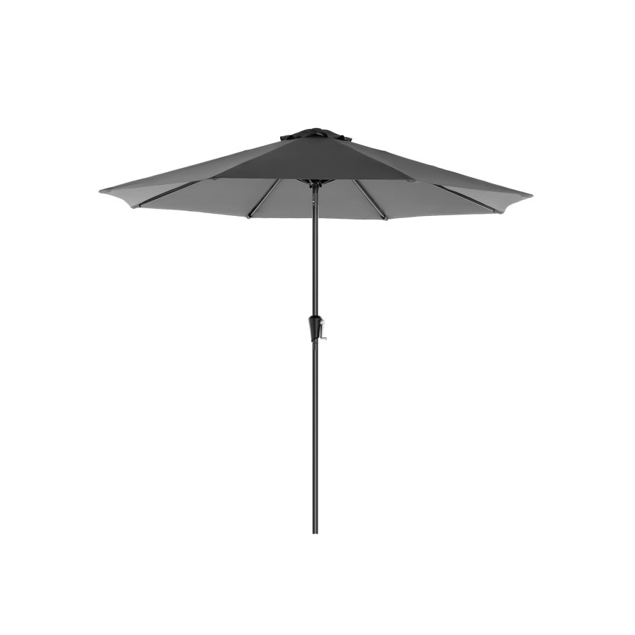 SONGMICS GPU30GYV1 parasoll, med UPF 50+, solseil, 30&deg; tilt, h�ndsveiv, uten fot - gr� polyester og st�l