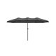 SONGMICS GPU36GY dobbeltsidet parasol, m. UPF 50+ beskyttelse, h�ndsving, uden fod - gr� polyester og st�l