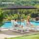 SONGMICS GPU36GY dobbeltsidet parasol, m. UPF 50+ beskyttelse, h�ndsving, uden fod - gr� polyester og st�l
