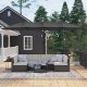 SONGMICS GPU36GY dobbeltsidet parasol, m. UPF 50+ beskyttelse, h�ndsving, uden fod - gr� polyester og st�l