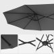 SONGMICS GPU36GY dobbeltsidet parasol, m. UPF 50+ beskyttelse, h�ndsving, uden fod - gr� polyester og st�l