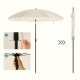 SONGMICS GPU65WTV1 strandparasoll, med UPF 50+, solbeskyttelse, vippemekanisme, b�reveske, b�rbar, �ttekantet - beige polyester og jern