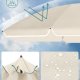 SONGMICS GPU65WTV1 strandparasoll, med UPF 50+, solbeskyttelse, vippemekanisme, b�reveske, b�rbar, �ttekantet - beige polyester og jern