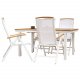 VENTURE DESIGN hagesett, m. Panamabord, med uttrekk og 4 Panama 5:pos. stoler - teak/alu/tekstiler