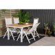 VENTURE DESIGN hagesett, m. Panamabord, med uttrekk og 4 Panama 5:pos. stoler - teak/alu/tekstiler