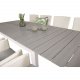VENTURE DESIGN Gartenset mit Levels-Tisch mit Verlängerung und 8 Malin-Stühlen mit Armlehnen – weißes Rattan/graues Aintwood