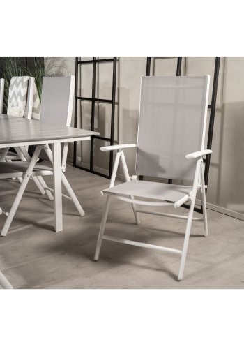 VENTURE DESIGN havest m Levels bord m. udtrk og 8 Break stole m. recliner - gr aintwood/textilene