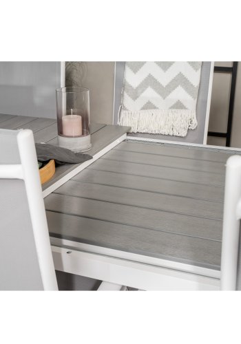 VENTURE DESIGN havest m Levels bord m. udtrk og 8 Break stole m. recliner - gr aintwood/textilene