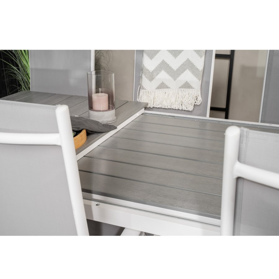 VENTURE DESIGN havest m Levels bord m. udtrk og 8 Break stole m. recliner - gr aintwood/textilene