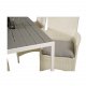 VENTURE DESIGN havest, m. Break bord (150x90) og 4 Malin stole, m. armln - gr aintwood/alu 