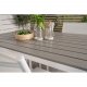VENTURE DESIGN Gartentisch mit Break-Tisch und 4 Santorini-Stühlen mit Armlehnen – weißes Aluminium und graues Aintwood 