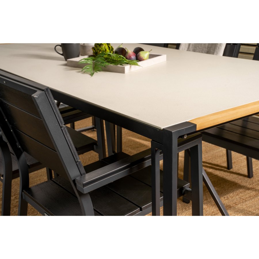 VENTURE DESIGN havest, m. Texas bord (200x100) pg 6 Levels stole, m. armln - teak/alu/aintwood 