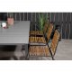 VENTURE DESIGN Gartenset mit Levels-Tisch mit Verlängerung und 6 Bois-Stühlen – Akazienholz/schwarzes Aluminium/graues Aintwood