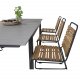 VENTURE DESIGN Gartenset mit Levels-Tisch mit Verlängerung und 6 Bois-Stühlen – Akazienholz/schwarzes Aluminium/graues Aintwood