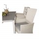 VENTURE DESIGN havest, m. Levels bord, m. udtrk og 6 Padova recliner stole - aintwood/alu