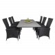 VENTURE DESIGN Gartenset, mit Levels-Tisch, mit Verlängerung und 6 Padova-Relaxsesseln - Anthrazit/Alu