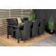 VENTURE DESIGN havest, m. Break bord (205x90) og 6 Padova recliner stole - aintwood/alu/flet