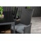 VENTURE DESIGN havest, m. Break bord (205x90) og 6 Padova recliner stole - aintwood/alu/flet
