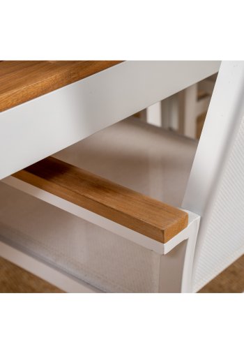 VENTURE DESIGN havest, m. Bois bord (200x100) og 6 Texas stole, m. armln - akacie/alu/textilene